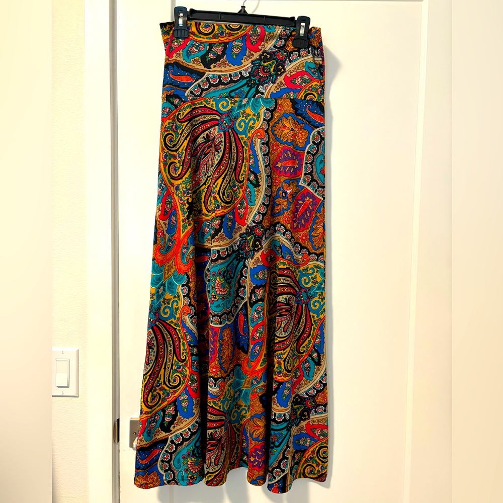 Colorful Paisley Maxi Skirt